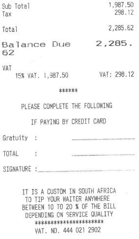 The Codfather receipt 2