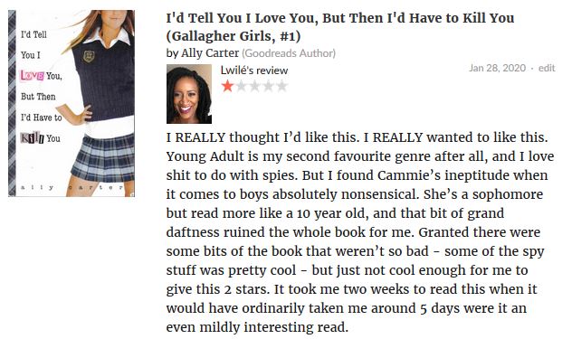 I'd Tell You I Love You, But Then I'd Have to Kill You by Ally Carter review